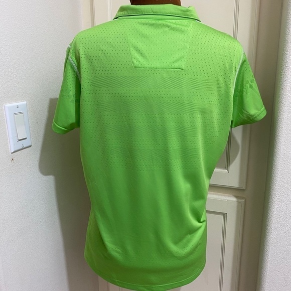 Antigua Women’s Neon Green Polo Golf Shirt Desert Dry Xtra-Light Size XL - Picture 6 of 7